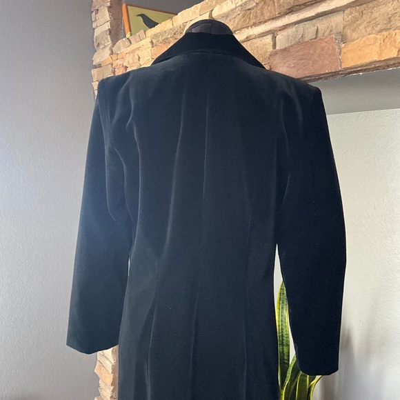 VTG Holiday Black Velvet Opera Long Coat Party Whimsigoth Evening Event Formal L - Picture 8 of 13
